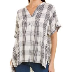women Dress Forum Plaid Dolman Top