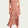 Dress Forum women Floral-Print Tie-Detailed Midi Slip Dress In Mauve/Multi