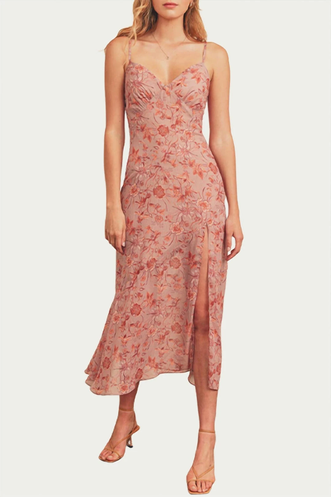 Dress Forum women Floral-Print Tie-Detailed Midi Slip Dress In Mauve/Multi 3 Dress Forum women Floral-Print Tie-Detailed Midi Slip Dress In Mauve/Multi
