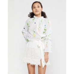 Cynthia Rowley women Decker Eyelet Lace Wrap Skirt