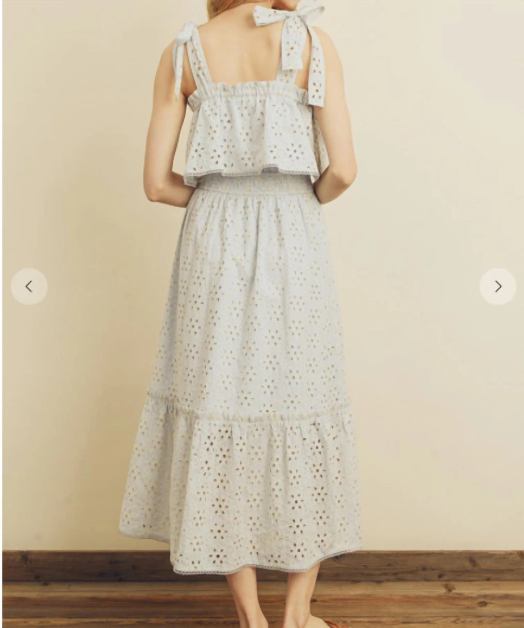 Dress Forum women Beach Bliss Eyelet Midi Dress in Ice Blue 5 Dress Forum women Beach Bliss Eyelet Midi Dress in Ice Blue - Image 3