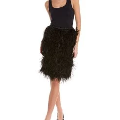 women Cynthia Rowley Feather Silk Skirt