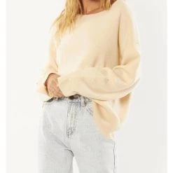 Amuse Society women Starshine Long Sleeve Knit Sweater in Sand