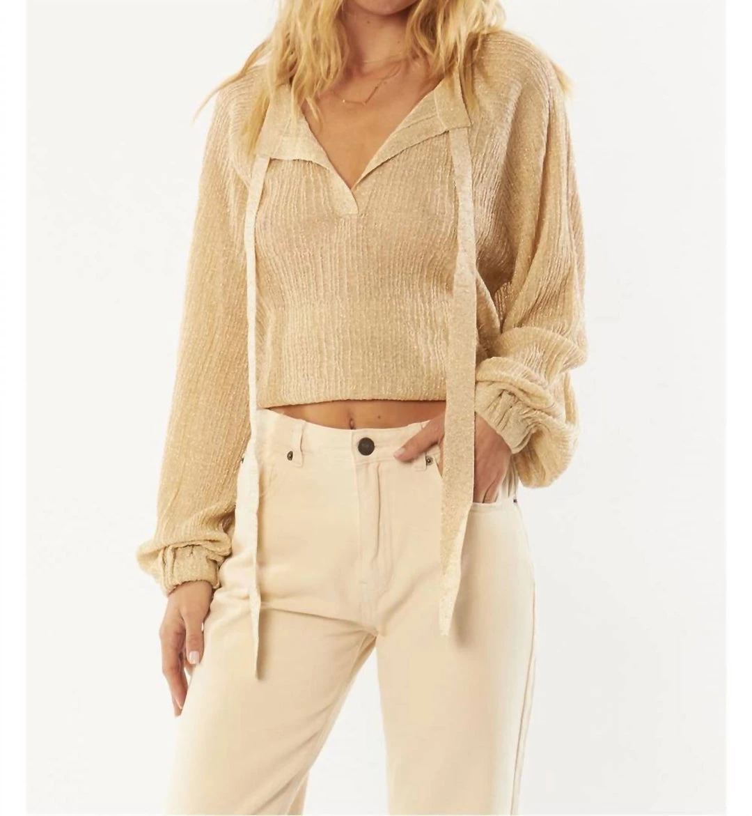 Amuse Society women Sparks Fly Long Sleeve Knit in Sand 3 Amuse Society women Sparks Fly Long Sleeve Knit in Sand