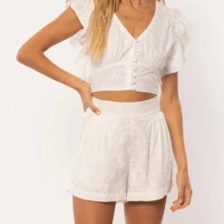 Amuse Society women Comilla Woven Top in White