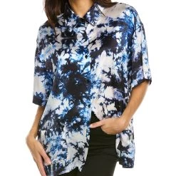 women Cynthia Rowley Tie-Dye Silk Shirt