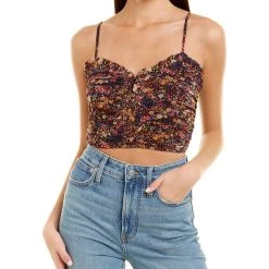 women Dress Forum Floral Sweetheart Ruched Top