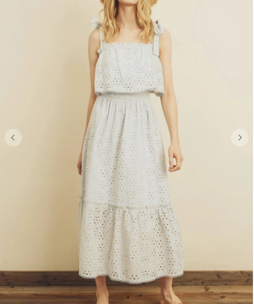 Dress Forum women Beach Bliss Eyelet Midi Dress in Ice Blue 3 Dress Forum women Beach Bliss Eyelet Midi Dress in Ice Blue