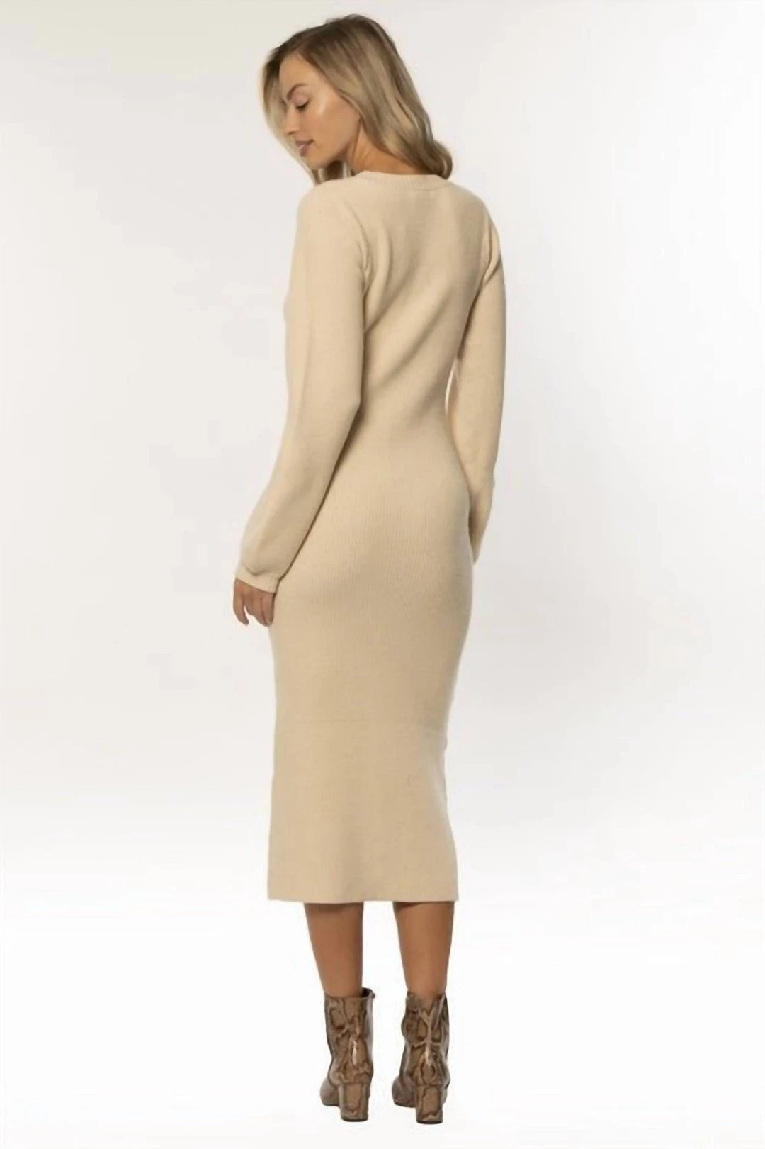 Amuse Society women Dee Sweater Dress in Seashell 5 Amuse Society women Dee Sweater Dress in Seashell - Image 3