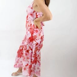 Dress Forum women Dreamland Daze Floral Satin Tie Back Cocktail Midi Dress in Pink -Dress Forum Sales b66d8ad71aee4bc38a7fbf39d4eaf2ec 1080x