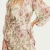 Dress Forum women Wrap-Effect Floral-Print Georgette Mini Dress In Cream/Lavender -Dress Forum Sales db1177001f9e439f9a8d4455bae85685 1080x