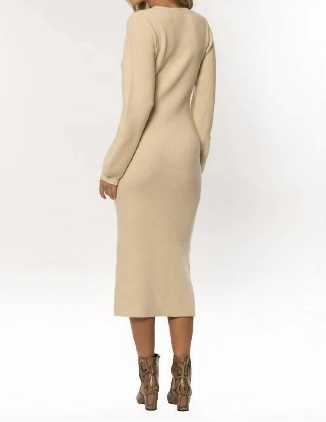 Amuse Society women Dee Sweater Dress in Seashell 4 Amuse Society women Dee Sweater Dress in Seashell - Image 2