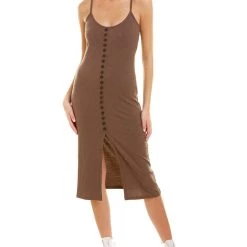 women Dress Forum Ribbed Knit Midi Dress