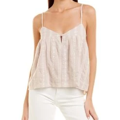 women Dress Forum Striped Eyelet Triangle Cami